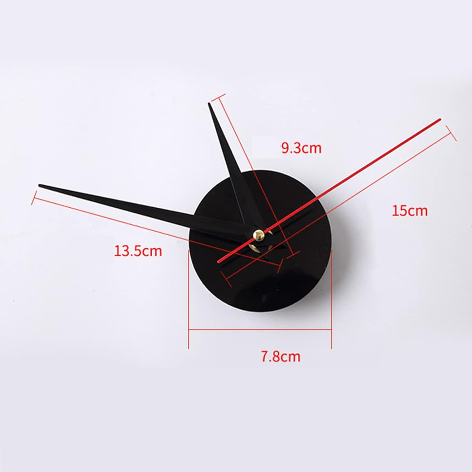 Reloj de pared DIY, reloj de pared DIY sin marco, reloj de pared DIY 15.7 in pequeño negro moderno simple estilo europeo silencioso acrílico sin
