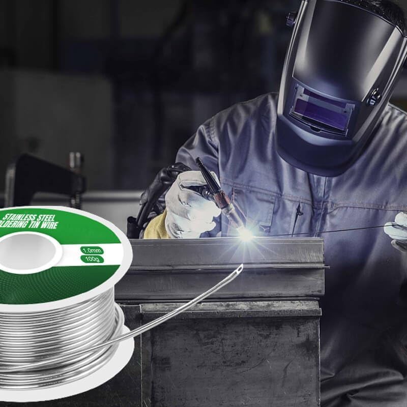 Kit de soldador con 2 unidades de alambre de soldadura de aluminio de acero inoxidable, 110 V 60 W, kit de pistola de soldadura automática con una