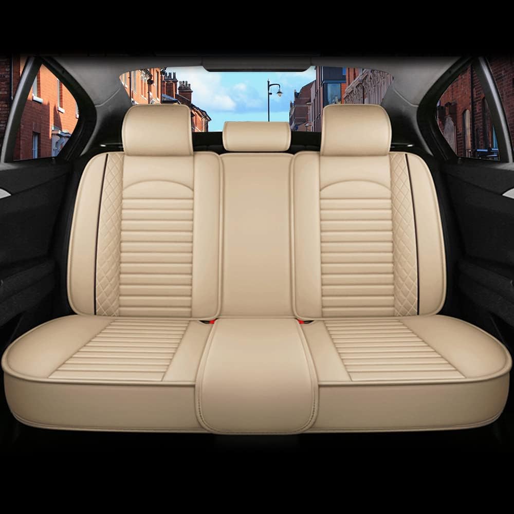 Juego completo de fundas de asiento de automóvil, de piel sintética, cubierta de asiento de automóvil, cómoda funda de cojín para vehículo