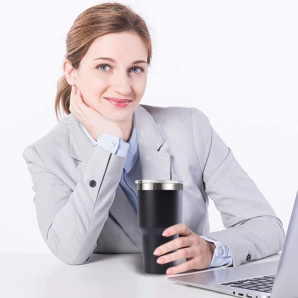 Vaso de viaje de 30 onzas, aislado al vacío, con tapa deslizante, de acero inoxidable, doble pared, térmico, para el café, el hogar, la oficina, al