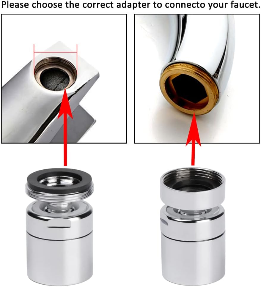 Adaptador de filtro de aireador de grifo giratorio de 360 grados para fregadero de cocina, cabezal de grifo, adaptadores de boquilla, pieza de