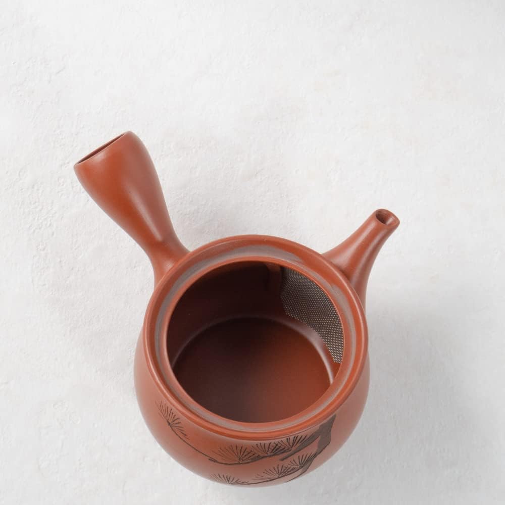 Kyusu – Tetera roja Tokoname yaki  Fabricado en Japón -11.5 fl oz11.4fl oz de capacidad  Japanese Tea KIMIKURA (filtro de malla fina incorporado)
