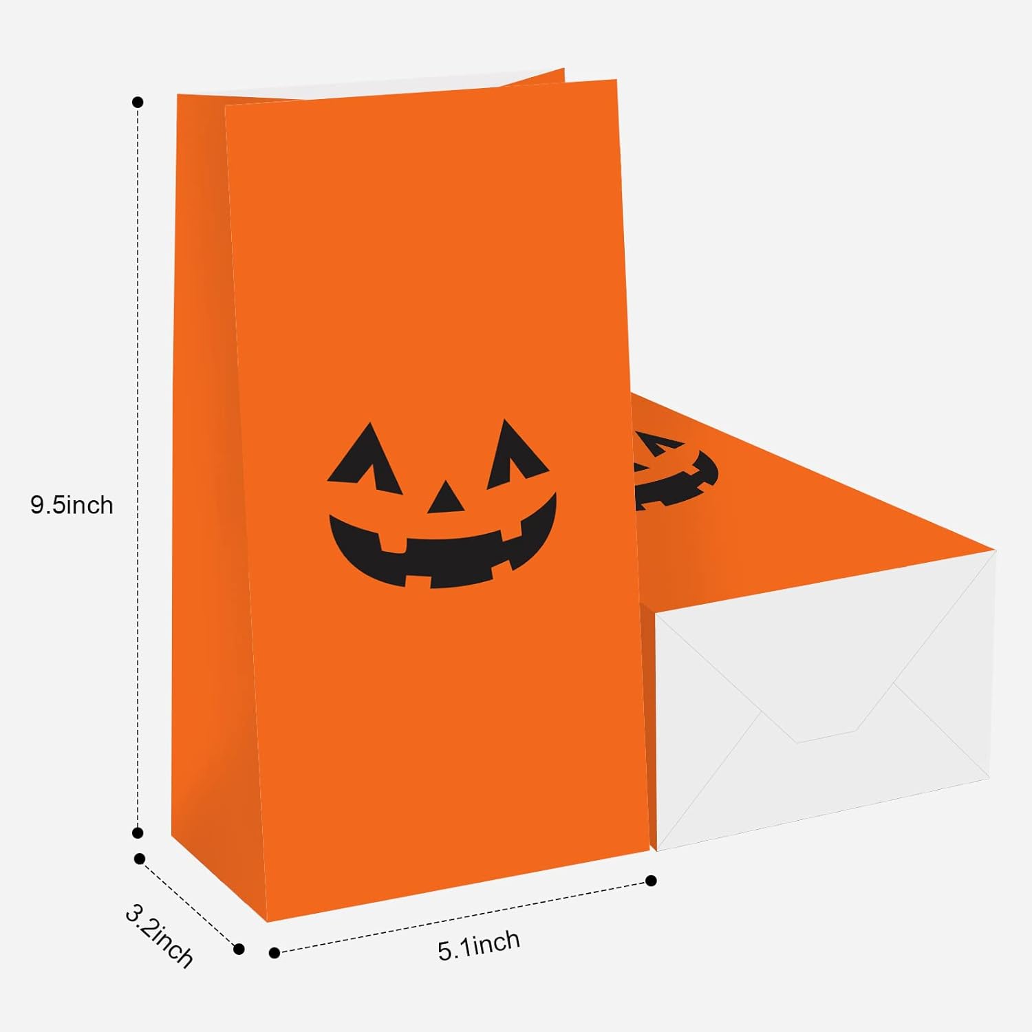 KERINGO 30 bolsas de regalo de calabaza de Halloween para decoración de calabaza, bolsa de regalo de golosinas, bolsas de regalo de dulces para