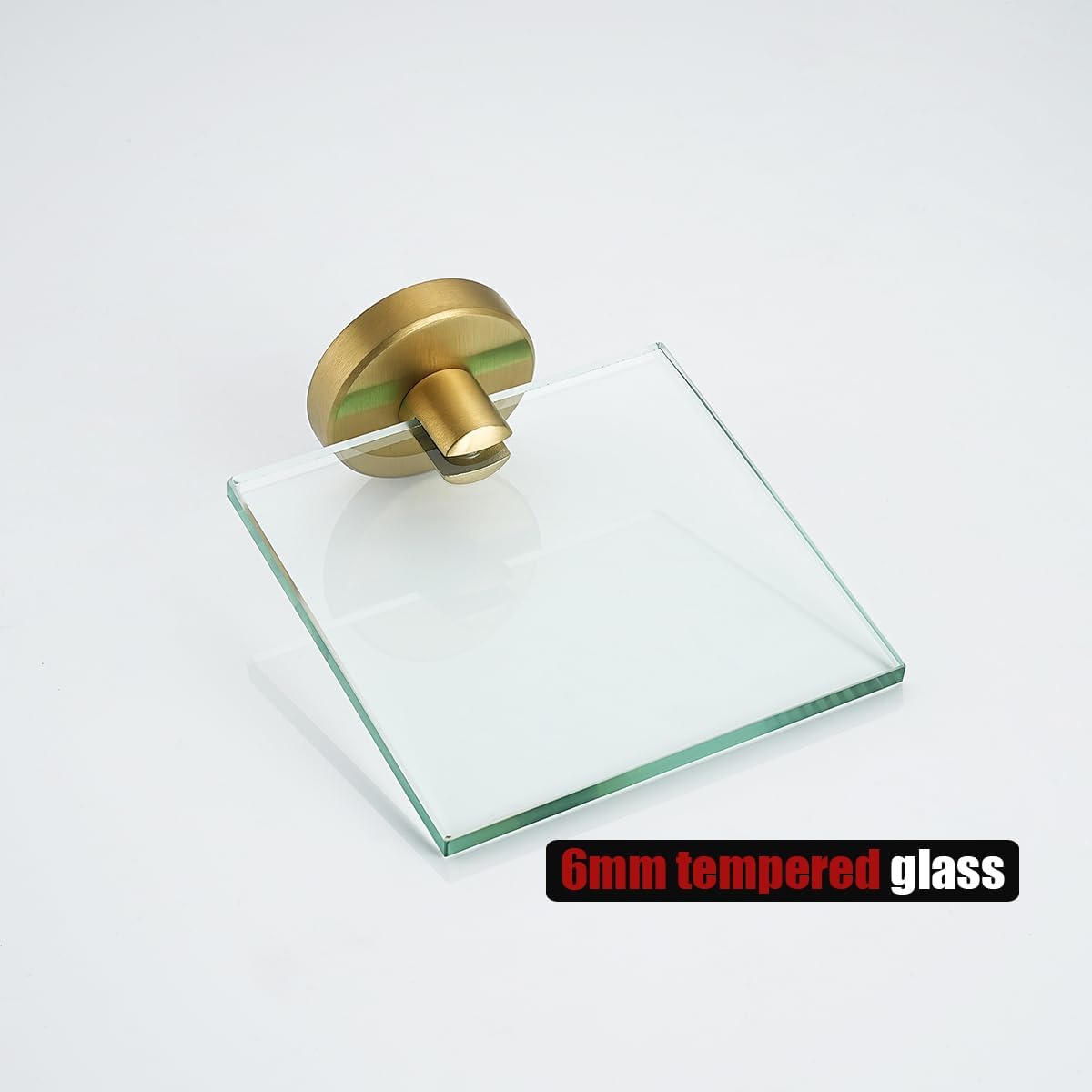 JQK Pequeños estantes flotantes de vidrio dorado, repisas de exhibición de 4 pulgadas para pared, mini decoración, sala de estar, dormitorio, baño,