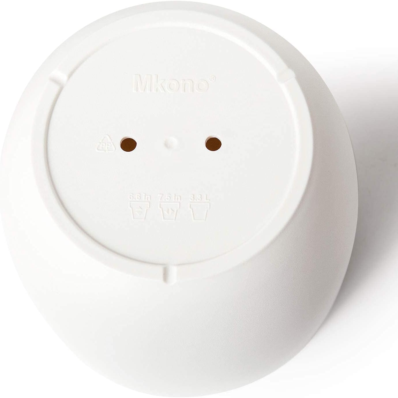 Mkono – Juego de 5 maceteros de plástico para interiores, decorativos y modernos para jardinería con orificio de drenaje y bandeja para todas las