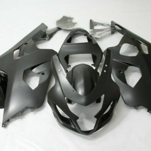Kit de carenado de motocicleta pintado negro mate para SUZUKI GSXR600 GSXR750 2004 2005 ABS plástico pre-drielled carrocería Kit de carenado de motocicleta pintado negro mate para SUZUKI GSXR600 GSXR750 2004 2005 ABS plástico pre-drielled carrocería