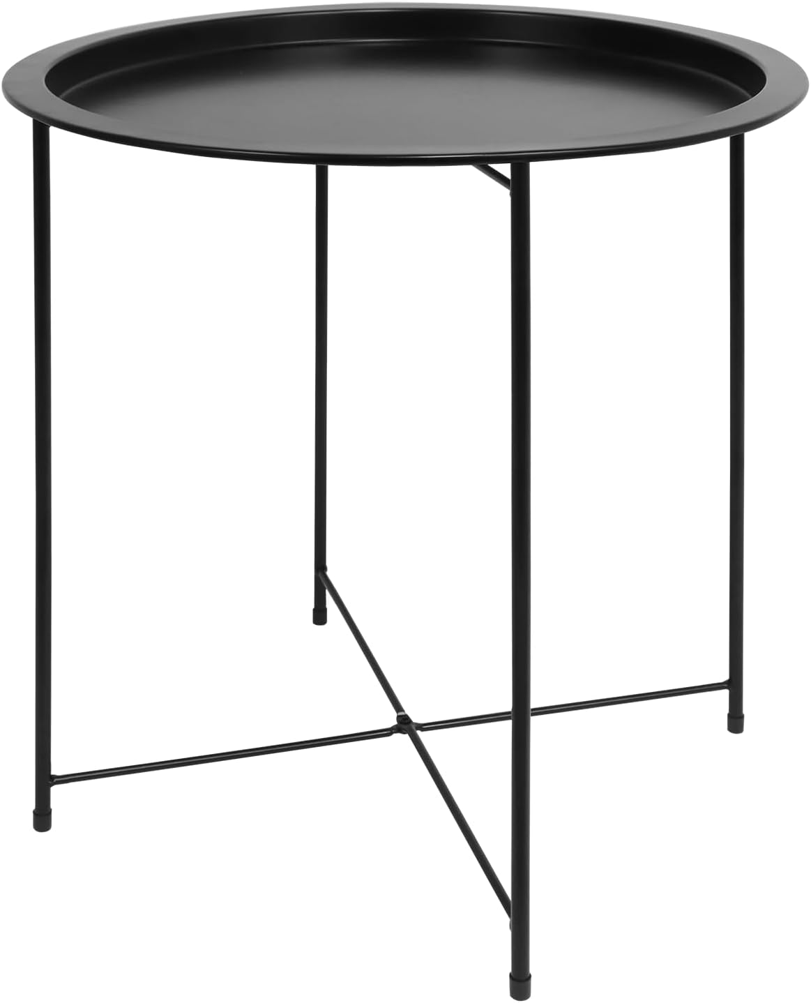 LZMS Gladom Bandeja de hierro  Moderna mesa redonda plegable minimalista  Sofá de noche interior, mesa baja, mesa auxiliar  Mesa plegable de jardín