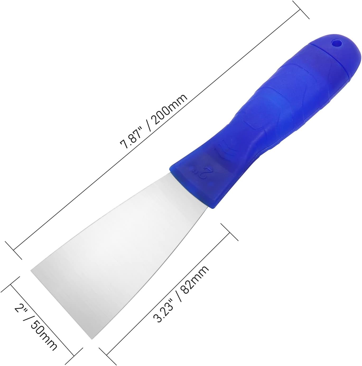 Cuchillo de masilla, raspador de acero inoxidable de 2 pulgadas, cuchillos de mango de plástico para paneles de yeso, calcomanías, papel de pared,