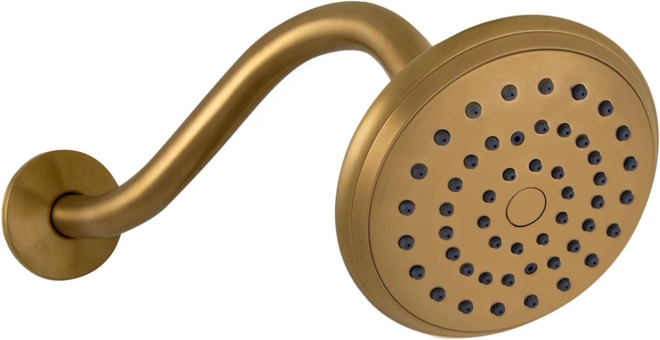Design House 595728 Oakmont – Molde para bañera y ducha con cabezal de ducha de una sola función, grifo de 2 manijas y válvula, oro cepillado