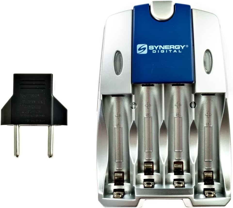 Synergy Digital Cargador de batería para cámara, compatible con cámara digital Kodak PIXPRO AZ405, enchufe plegable de 110220 V con adaptadores de