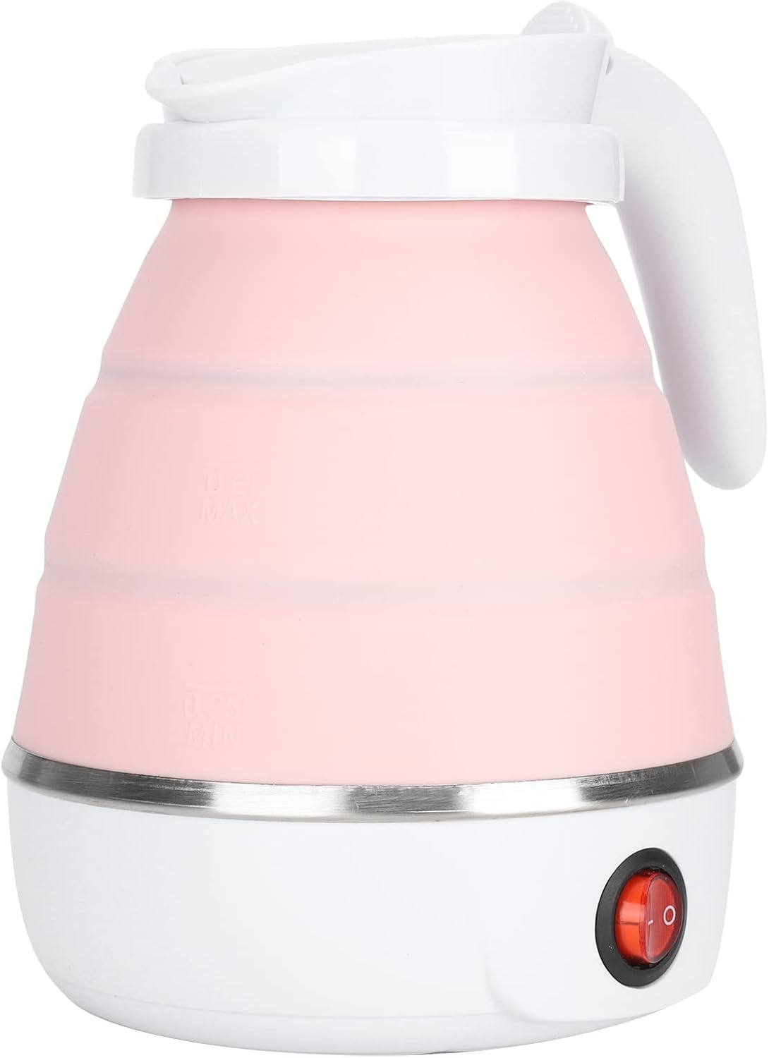 Hervidor eléctrico pequeño plegable portátil, hervidor de té eléctrico plegable de silicona para acampar, fácil de almacenar 400 W enchufe de EE.