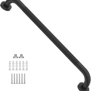 Barra de agarre antideslizante de 24 pulgadas para ducha, color negro aceitado de 1.25 pulgadas de diámetro, barra de agarre para baño, barra de Barra de agarre antideslizante de 24 pulgadas para ducha, color negro aceitado de 1.25 pulgadas de diámetro, barra de agarre para baño, barra de