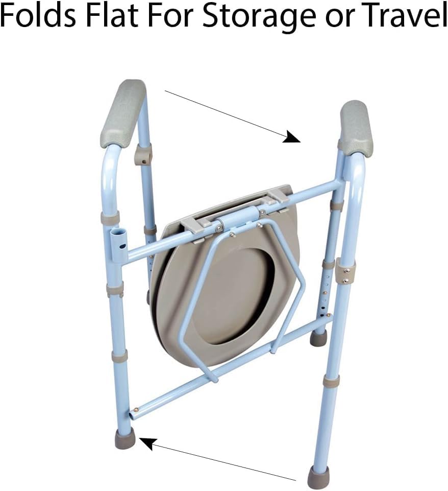 Carex Cómoda plegable 3 en 1 con 42 forros de cómoda – Porta Potty para adultos – Inodoro portátil para campamento, soporta hasta 300 libras,