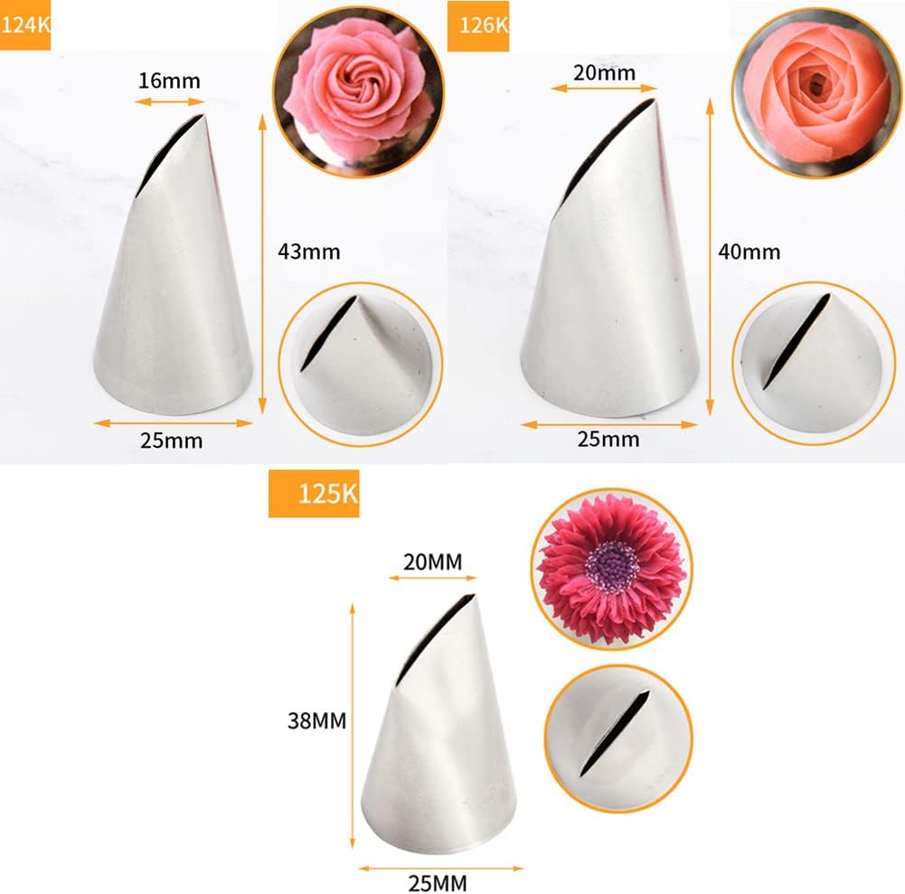 Consejos para tuberías de flores, pétalos de rosa, consejos de crisantemo, boquilla de crema para glaseado de flores, boquilla de crema para
