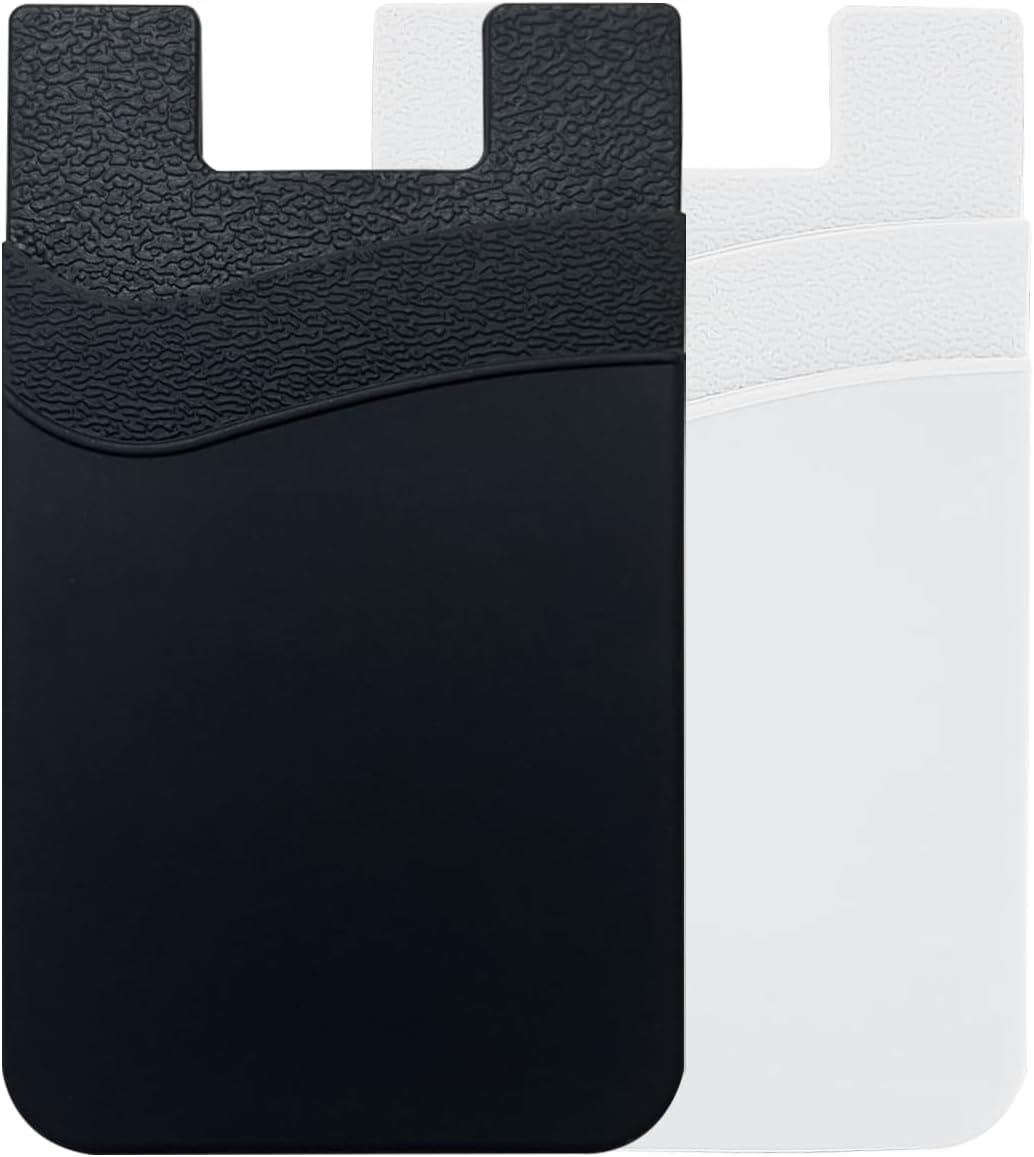 fengchen Práctica y versátil cartera para teléfono celular, se adhiere en la parte posterior del teléfono, bolsillo de silicona de alta calidad con