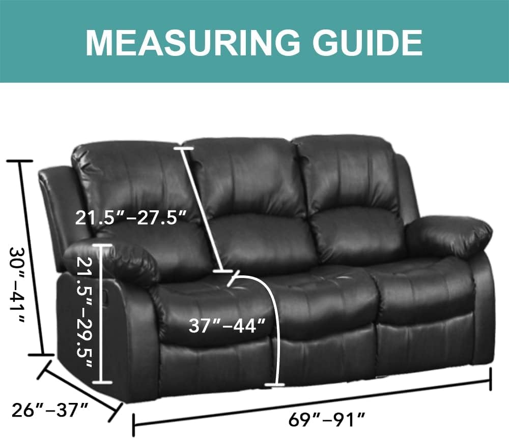 Fundas de terciopelo para sofá reclinable de 8 piezas de 3 plazas para sofá reclinable de 3 plazas, fundas elásticas para sofá reclinable, fundas