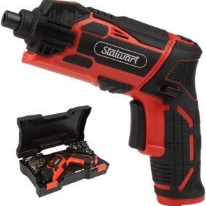 Stalwart – Juego de destornilladores eléctricos de 4 V, 45 piezas, pistola de tornillo recargable inalámbrica de 4.5 Nm 250 RPM con agarre de doble Stalwart – Juego de destornilladores eléctricos de 4 V, 45 piezas, pistola de tornillo recargable inalámbrica de 4.5 Nm 250 RPM con agarre de doble