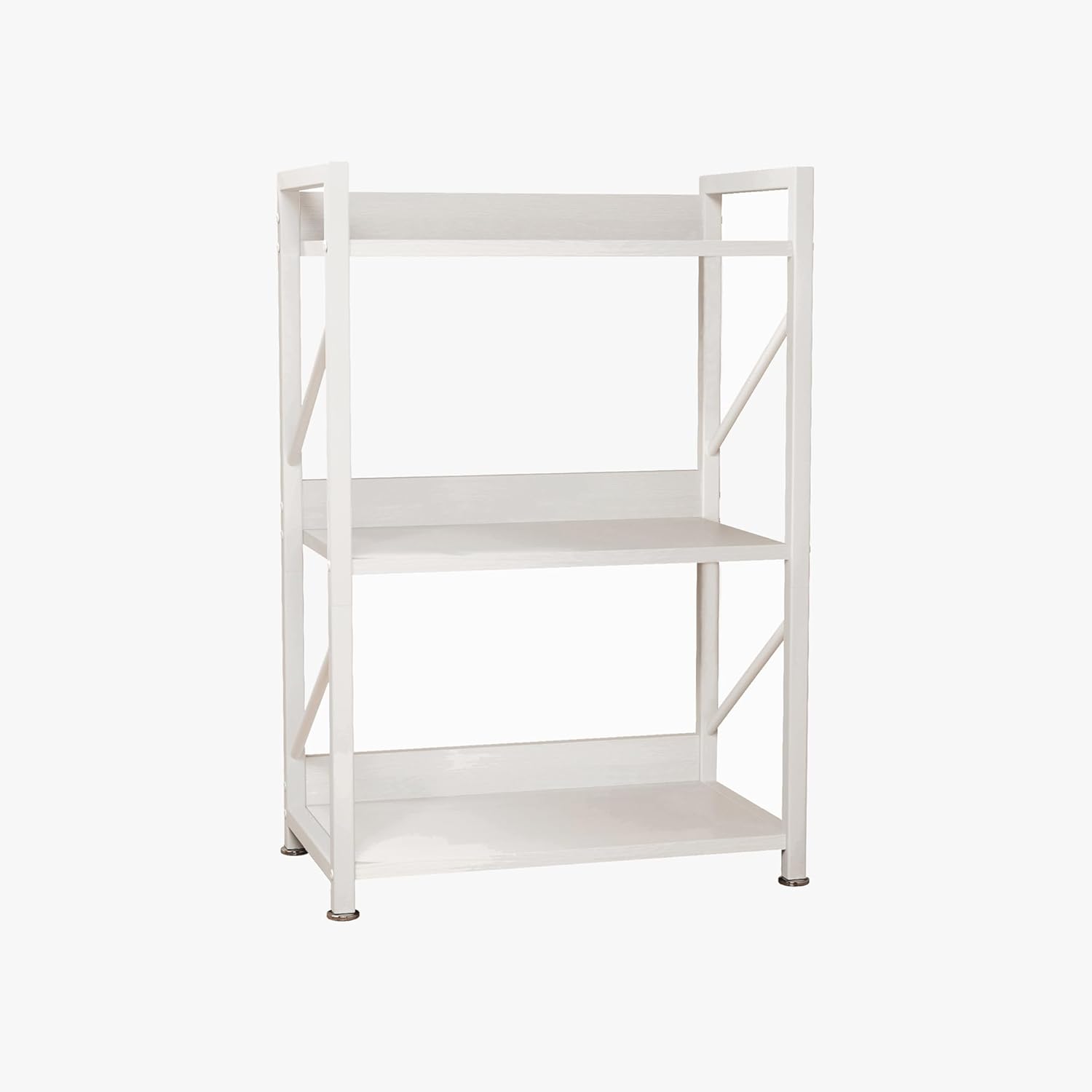 Estantería pequeña para espacios pequeños, moderna estantería de 3 niveles, estantería de noche estrecha, estante pequeño abierto para dormitorio,