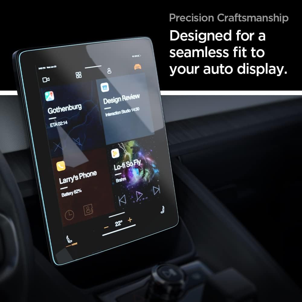 Spigen GlasTR EZ FIT – Protector de pantalla de vidrio templado diseñado para Polestar 2 (2021202220232024) Pantalla táctil de tablero de