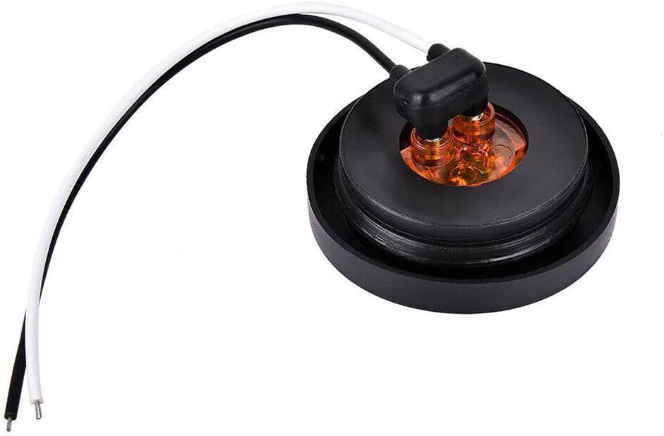 Baceyong Luces de marcador de remolque, 10 luces redondas de remolque ámbar de 2 pulgadas para camiones de caravana, luces de marcador de