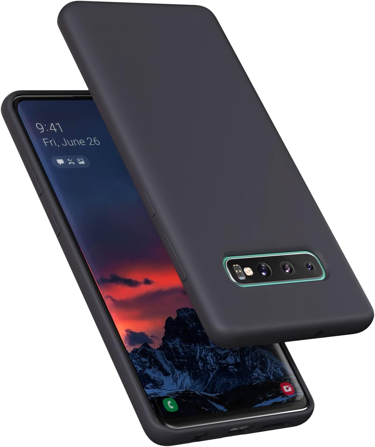 E Segoi Funda Samsung Galaxy S10 Plus de 6.4 pulgadas, S10+ de gel de silicona líquida a prueba de golpes, funda de tela de microfibra suave con