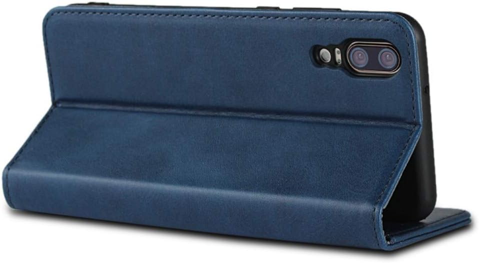 SunYoo Funda para Huawei P20, funda magnética de cuero con patrón de piel de vaca tipo libro con ranuras para tarjetascompartimento para efectivo