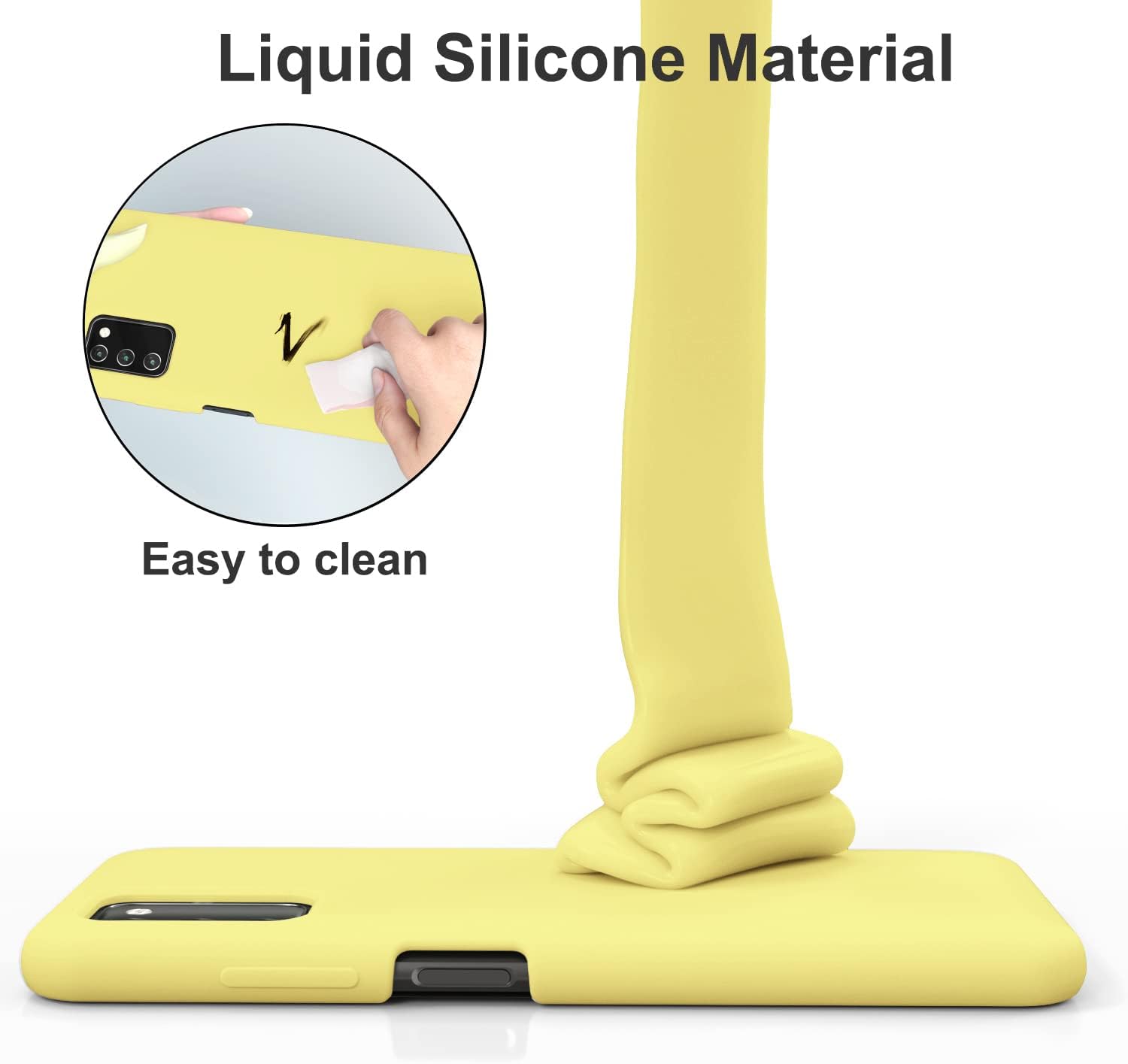 SYMOCA Liqiud – Funda de silicona para Samsung Galaxy A03S de silicona sedosa, delgada, de cuerpo completo, a prueba de golpes, con forro de