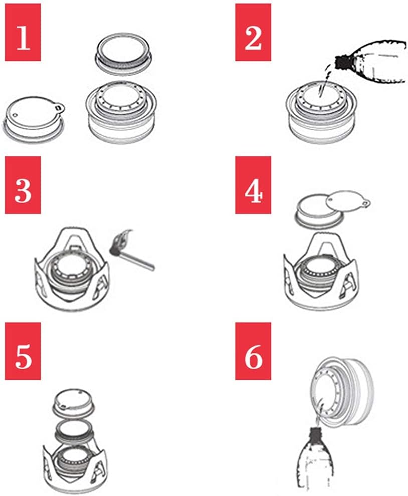 Mini estufa de alcohol, quemador de alcohol ligero de latón con soporte de aluminio para camping, senderismo y picnic (gris)