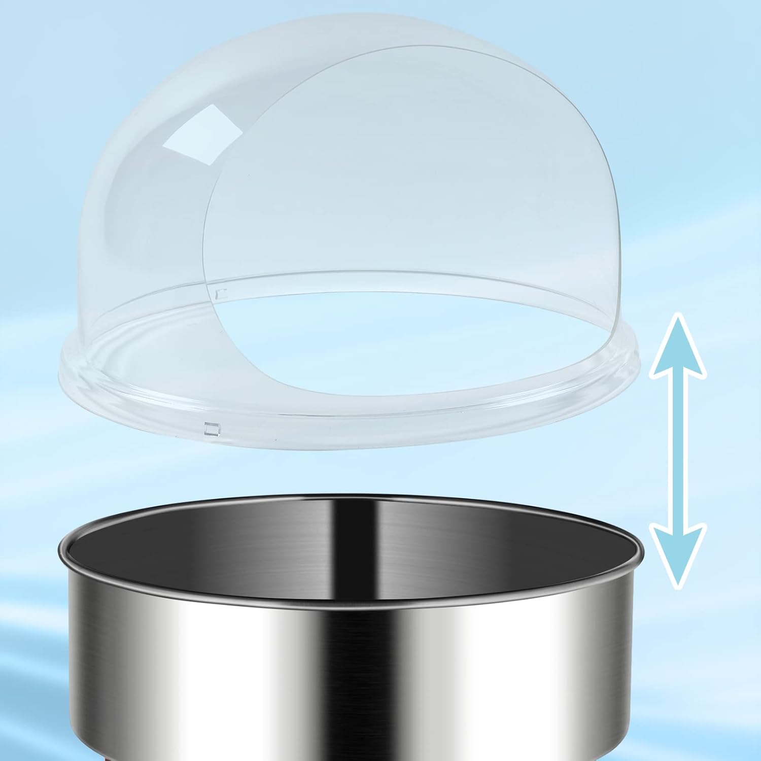 ROVSUN Cubierta de escudo de burbujas para máquina de algodón de azúcar, cúpula de 21 pulgadas para máquina comercial de hilo dental transparente