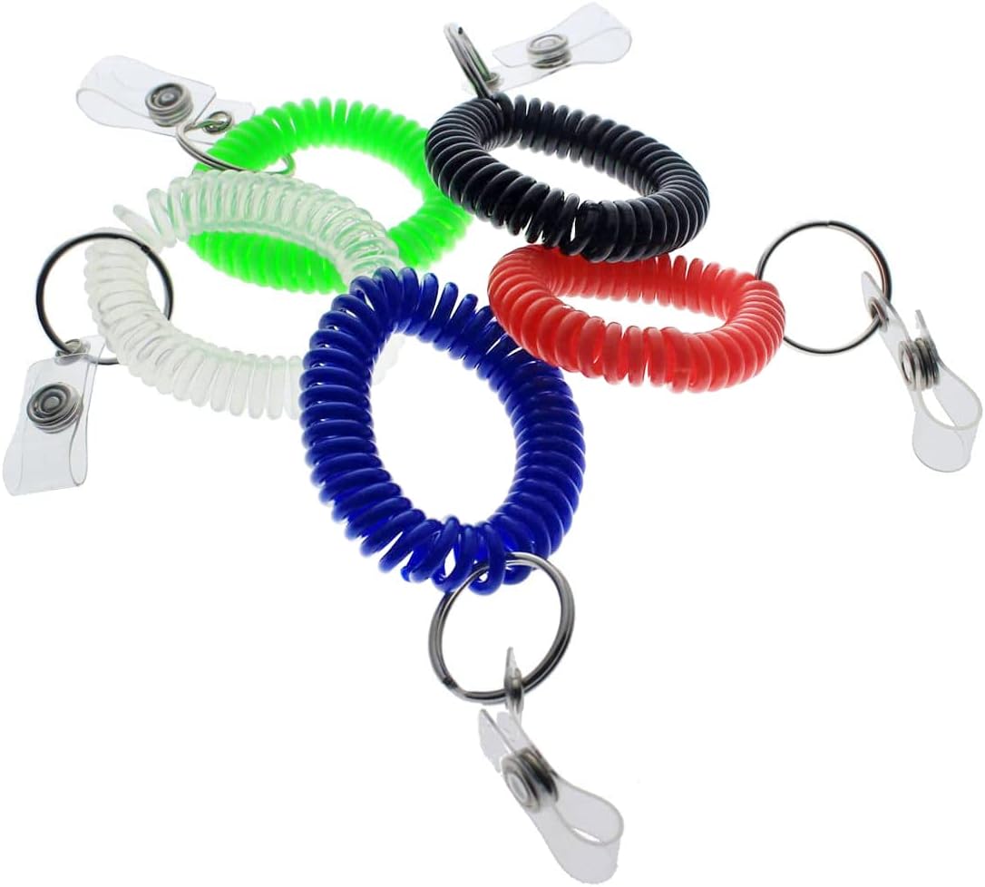 Specailist ID – Soporte para insignia de bobina de muñeca, elástico en espiral de alta calidad, llaveros y llavero, Variado