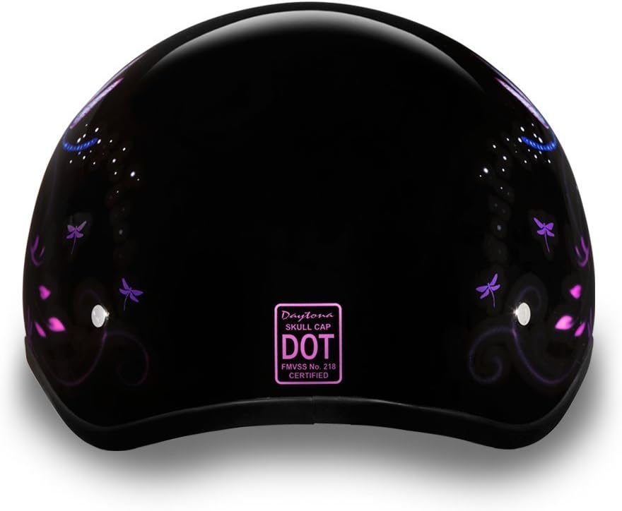 Daytona Helmets – Medio casco de calavera con huesos cruzados, Graphics 100% APROBADO DOT, Negro, S