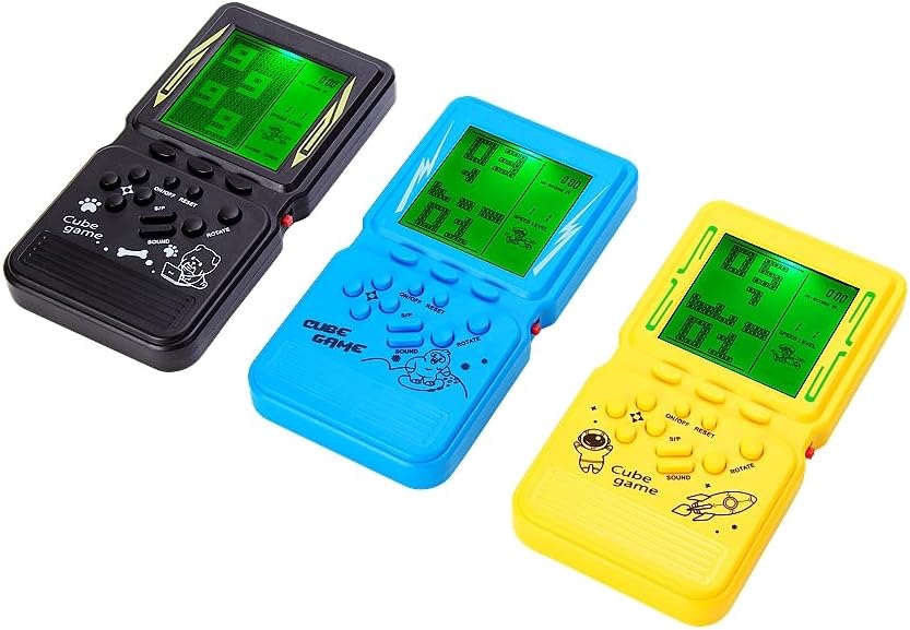 CZT Nueva consola de juegos de bloques retro con retroiluminación verde, pantalla grande, más conveniente para jugar, rompecabezas clásico de