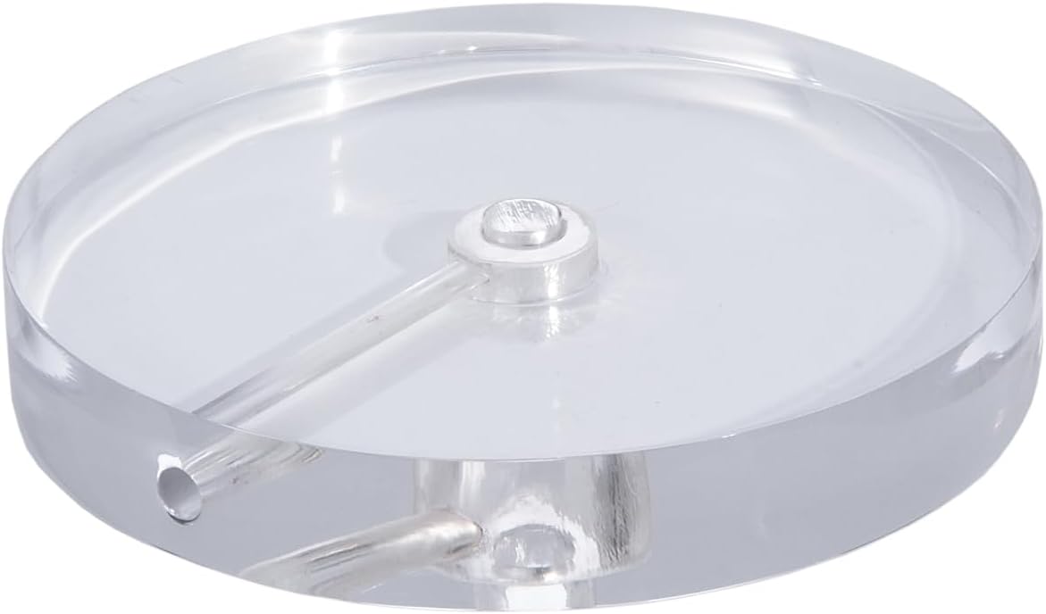 B&P Lamp Base de lámpara de acrílico transparente redonda de 6 pulgadas de diámetro con forma de alambre