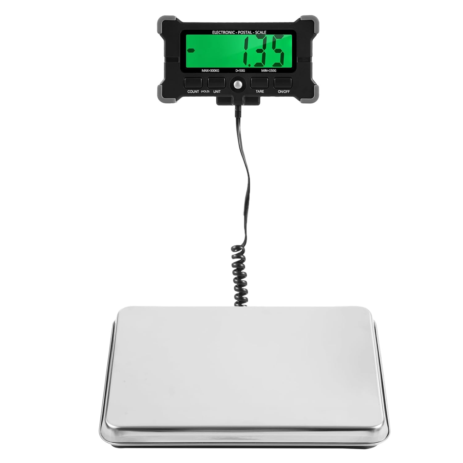 Lepmerk Báscula postal electrónica de 660 libras661.4 lbs, precisión de 1.76 oz0.1 libras, pantalla LCD, plataforma grande de acero inoxidable de 16