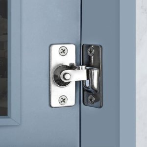 Cerradura de baño para puerta de granero pequeña, pantalla de bloqueo de puerta de bolsillo con tapa de puerta, gancho de bloqueo de ojo Cerradura Cerradura de baño para puerta de granero pequeña, pantalla de bloqueo de puerta de bolsillo con tapa de puerta, gancho de bloqueo de ojo Cerradura