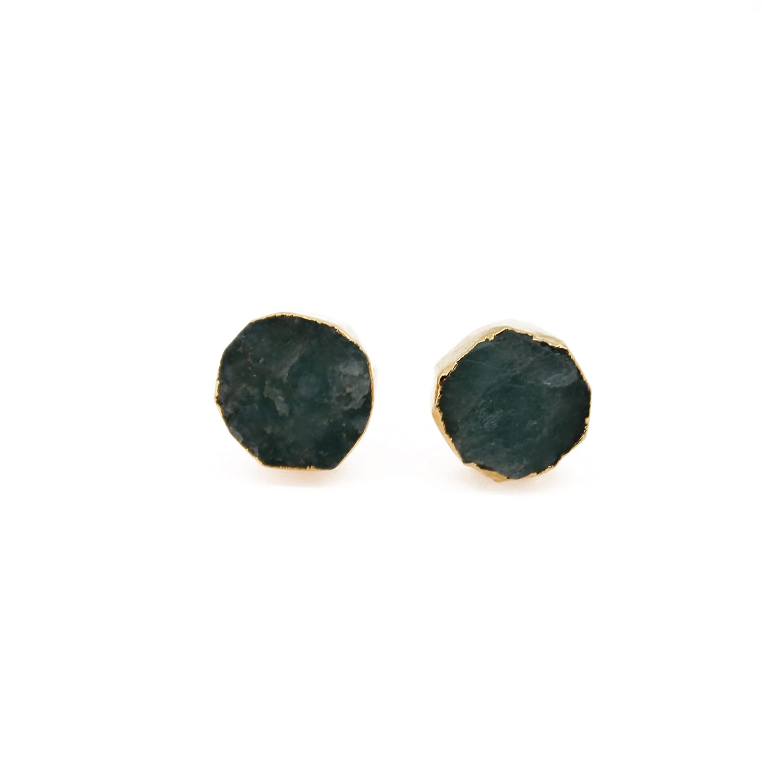 Gempires Natural Raw Tiendaite Crystal Stud Earring, Meditation Earring, 8-10 mm Crystals Earring, Raw Gemstone, Gift for Her (Tiendaite)