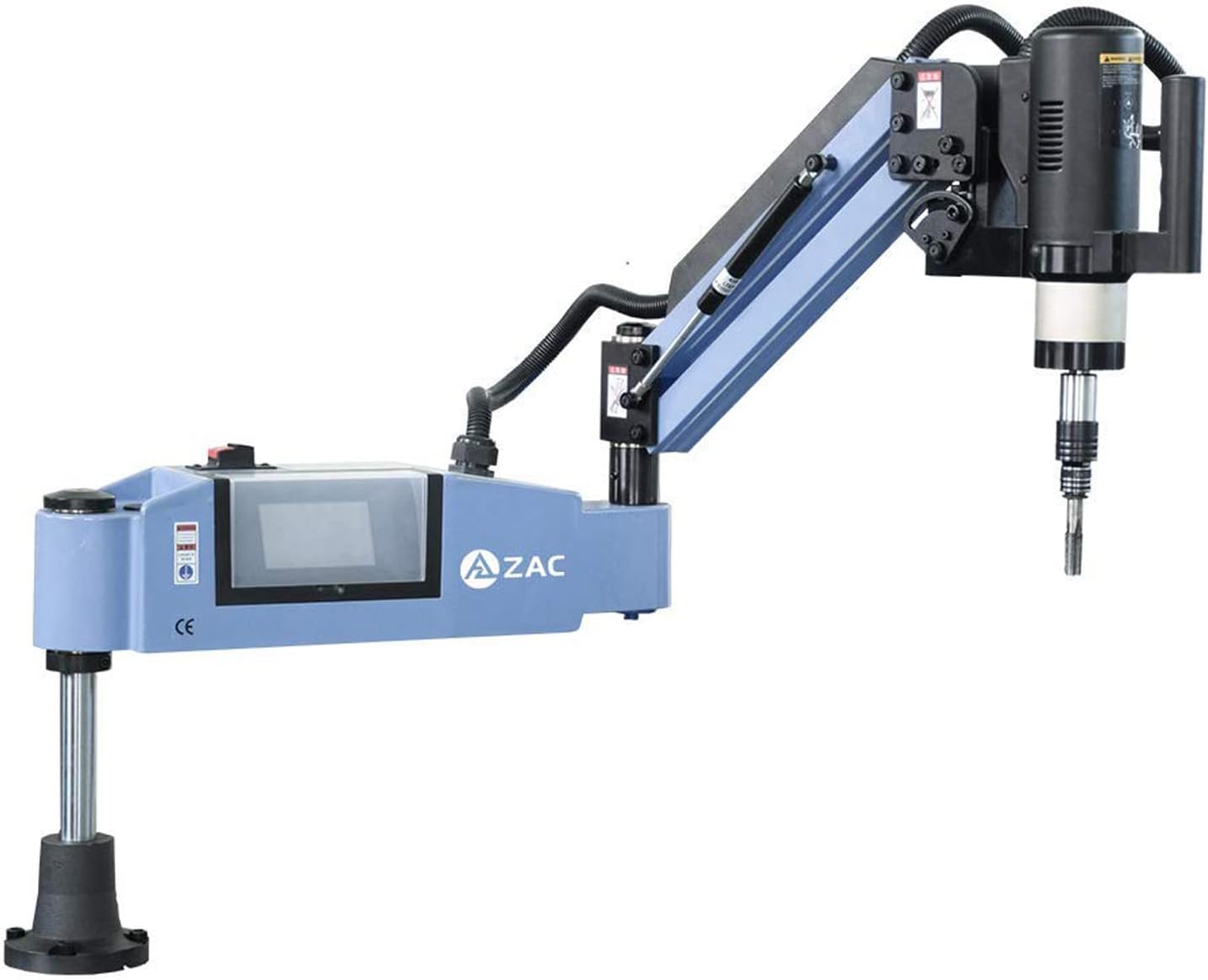 USA Stock ZAC 110V M6-M30 – Máquina de roscado eléctrica de brazo flexible con brazo de roscado universal de 200 rpm, 12 pinzas TC820 ANSI incluidas