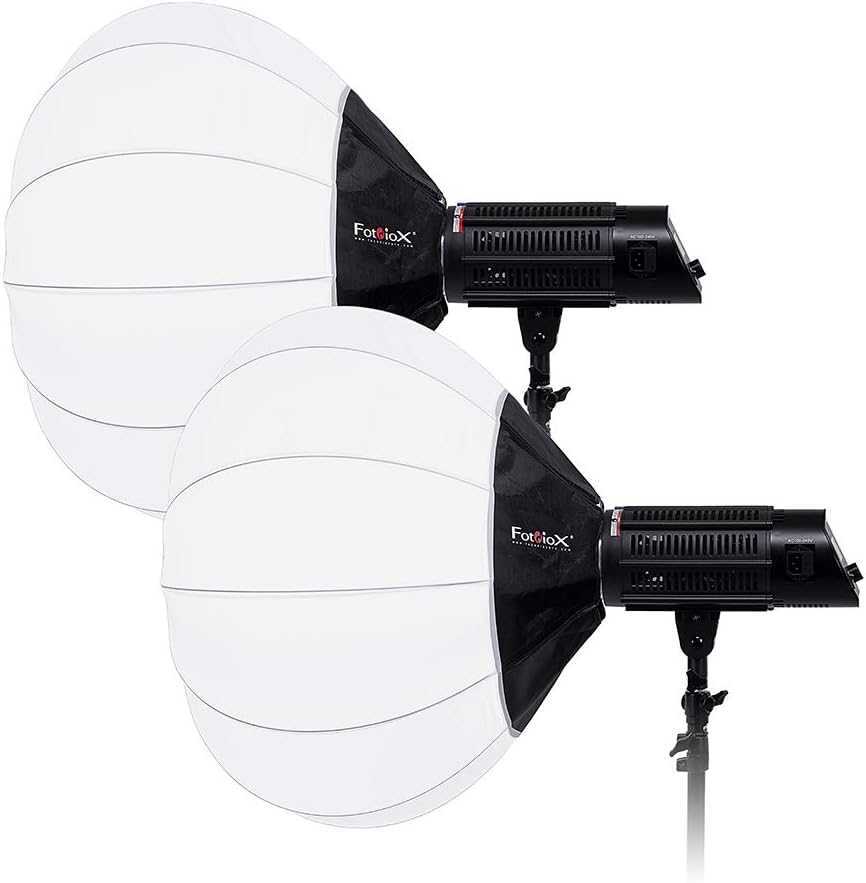 Fotodiox Pro Warrior 150 Daylight Deluxe Kit de 2 luces con caja de luz lantern  Color de luz diurna de alta intensidad (5600 k), luz de 5600 k para