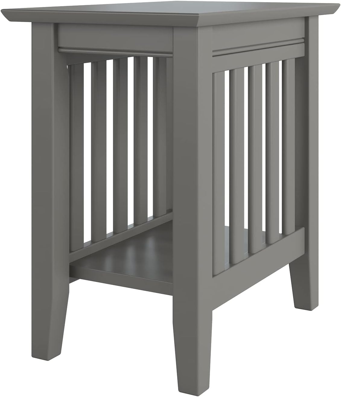 AFI, Mission, mesa auxiliar de madera maciza, 14 pulgadas, juego de 2, gris