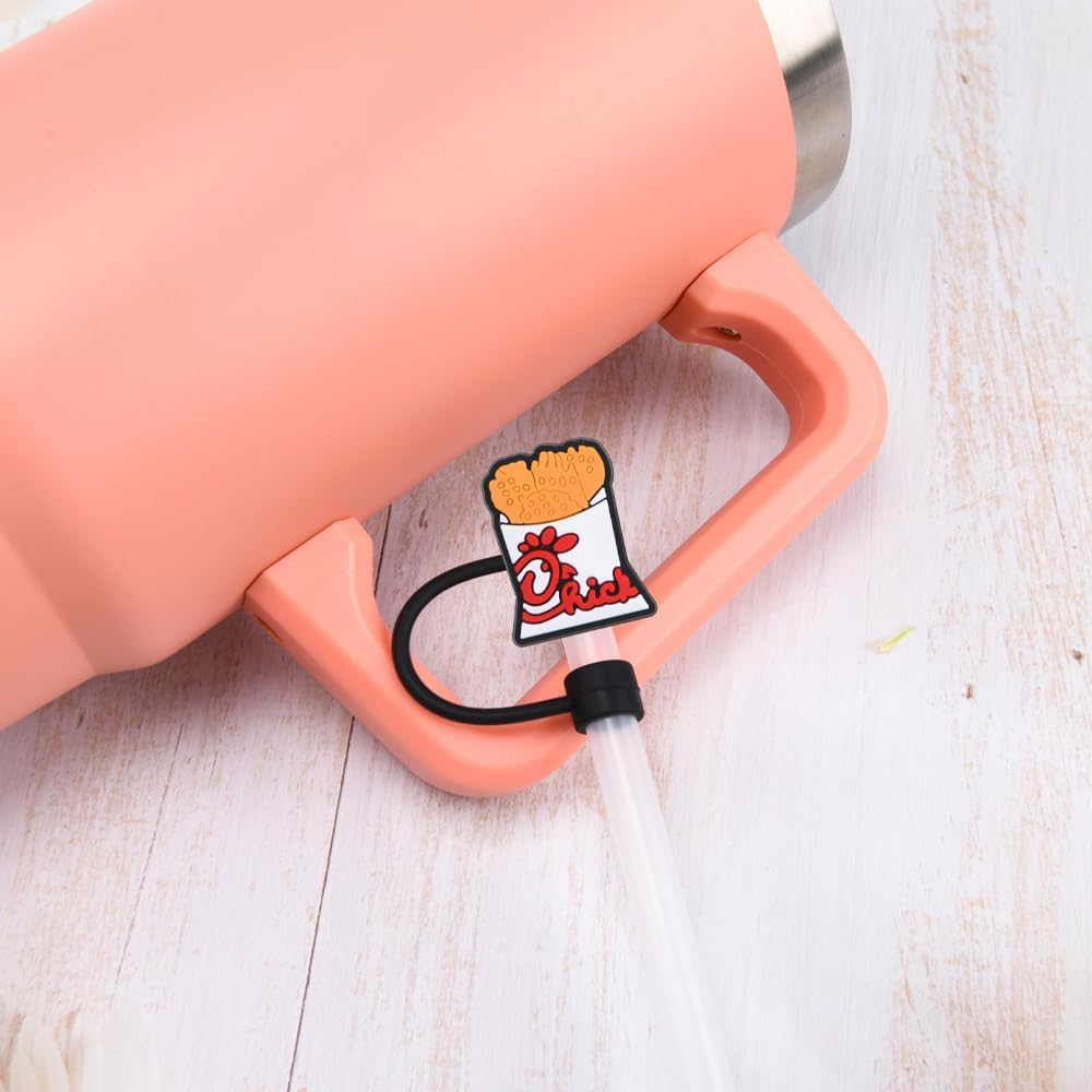 10 piezas de paja para beber comida de verano, cubierta de pajitas de silicona para refrescos, tapa a prueba de polvo, casual, puntas de pajita,