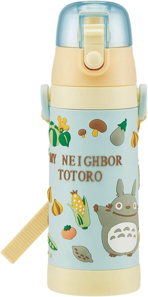 Skater SDPV5 – Botella de agua 3D de acero inoxidable para niños, 3D, niños, 16.2 onzas líquidas (16.2fl oz), My Neighbor Totoro, Ghibli