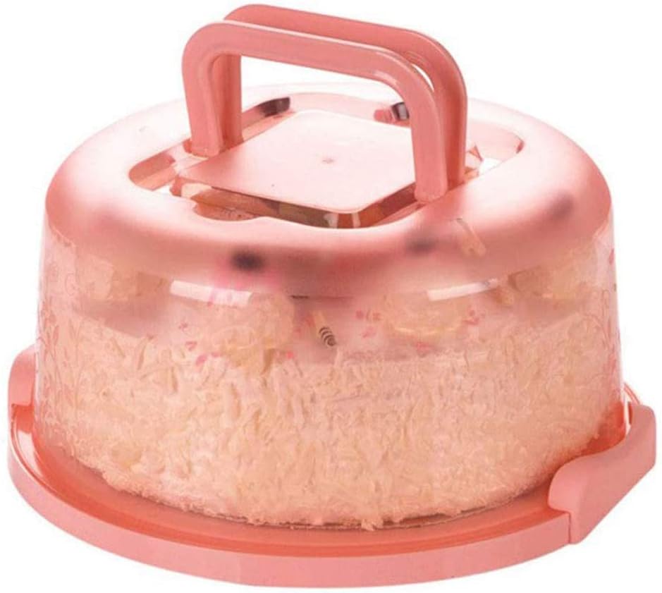 Porta pasteles, bandeja redonda portátil para servir cupcakes, caja con soporte para pasteles de dos caras para magdalenas, tartas de queso, Bundt