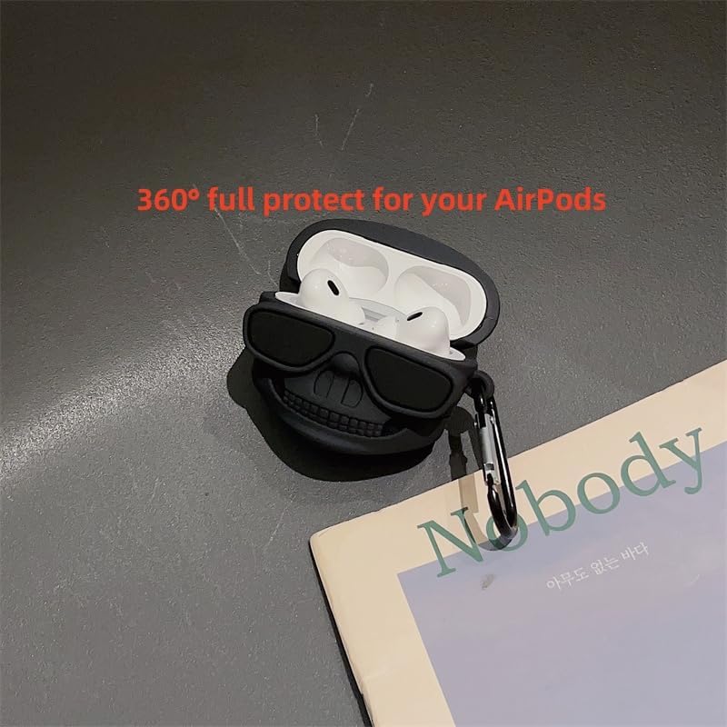 Funda protectora para AirPods Pro de 3 generación, funda protectora para auriculares de 12 generación con llavero, funda de silicona suave anticaída