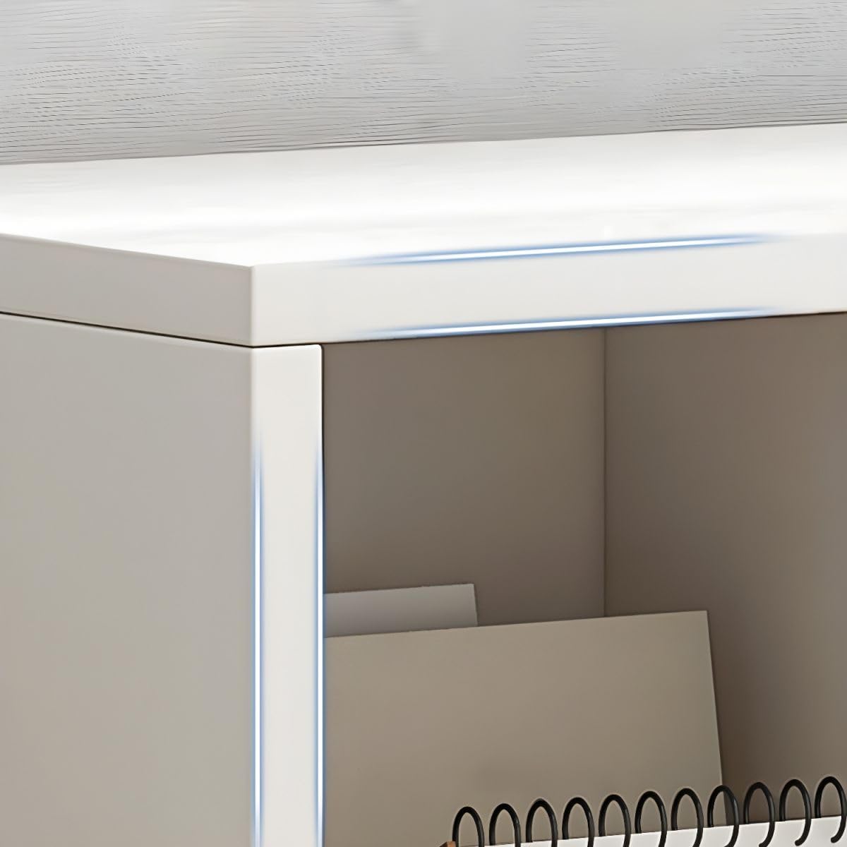 CraftThink Gabinete de almacenamiento, estantería de madera contemporánea con estantería trasera cerrada para almacenamiento compacto, muebles de
