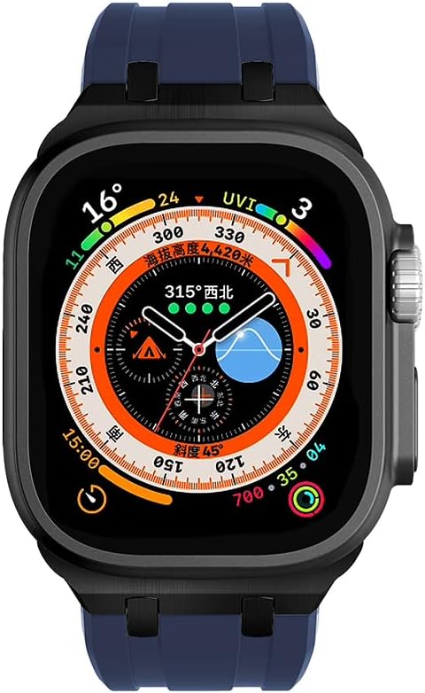 NewWays Correa para Apple Watch de 1.61 pulgadas, 1.57 pulgadas, 1.57 pulgadas, 1.49 pulgadas, banda ancha de goma de silicona líquida deportiva AP