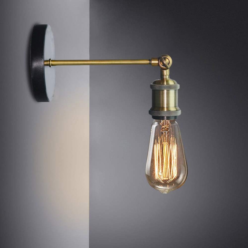 Lámpara de pared retro estilo industrial, acabado de latón ajustable, iluminación vintage, enchufe E26 para decoración del hogar, bar, restaurantes,