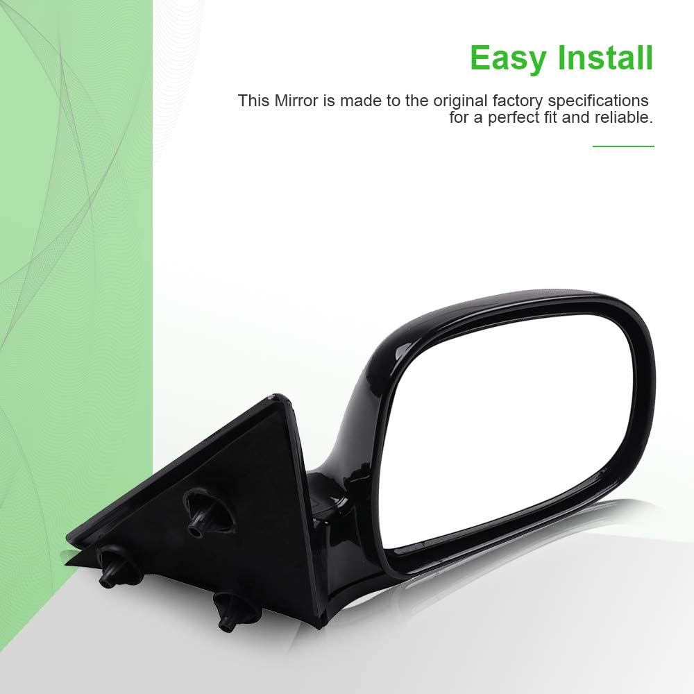 SCITOO Espejo lateral manual plegable negro retrovisor lateral compatible con Chevy Blazer 94-98 94-98 GMC Jimmy S-15 Sonoma 96-98 Isuzu Hombre