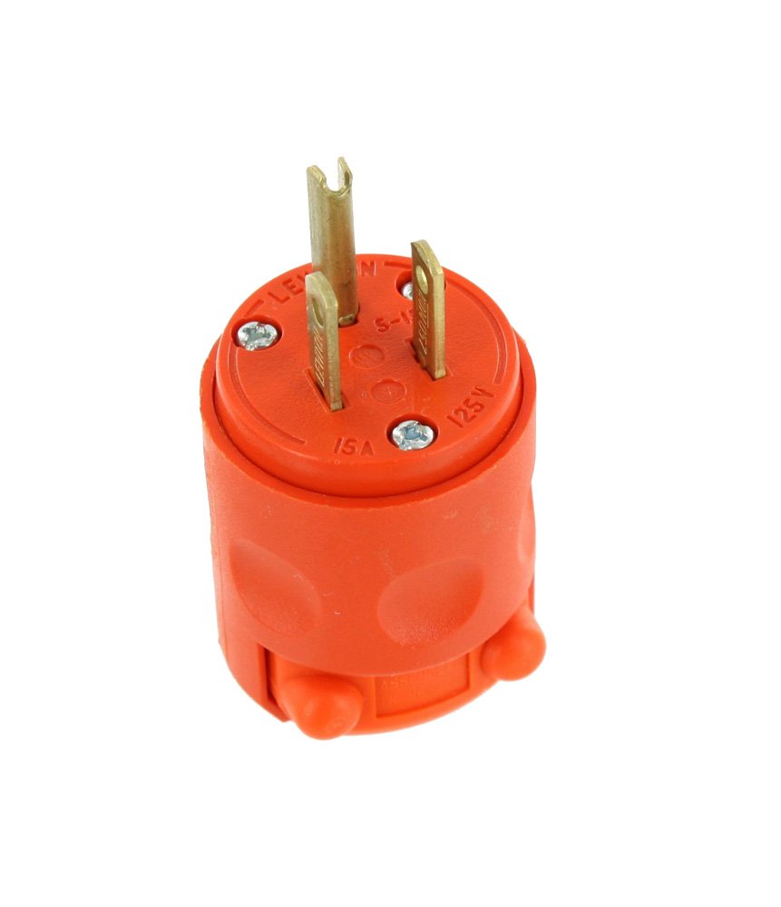 Leviton 515PV-OR 15 Amp, 125 voltios, enchufe de puesta a tierra, naranja