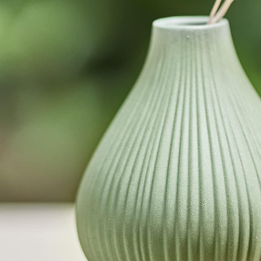 Chive Jarrón de cerámica ‘Frost’ – Juego de 6 hermosos jarrones pequeños para flores y plantas de casa, centros de mesa perfectos para estantes y