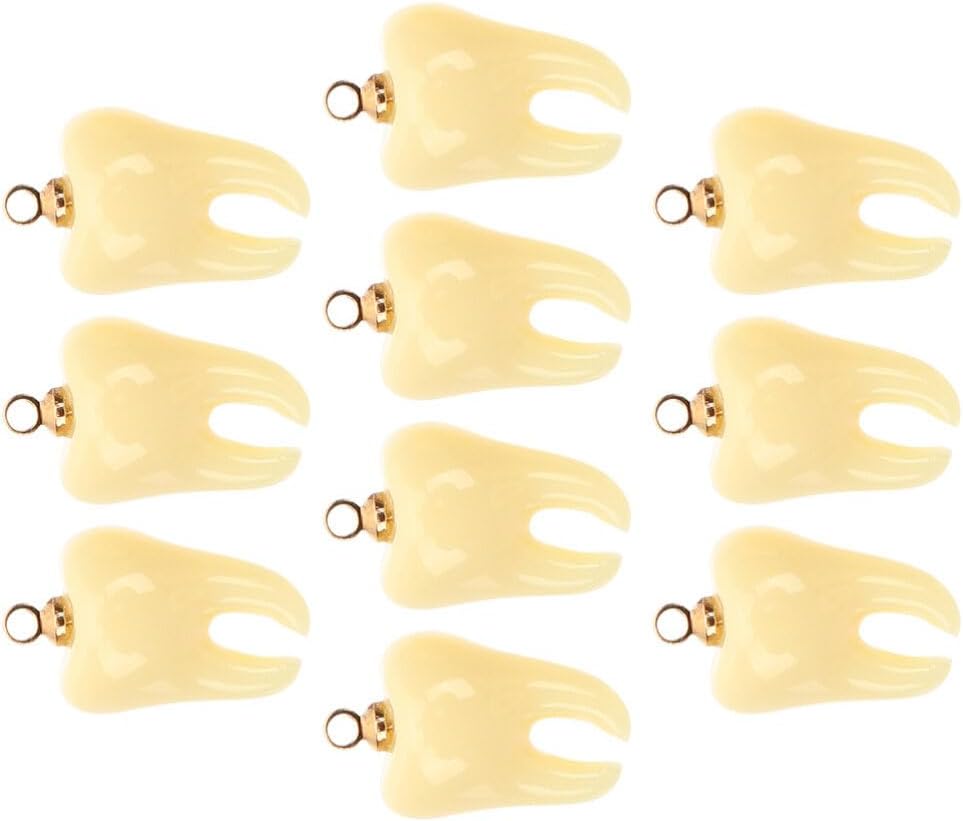 SEWACC 10 dijes humanos colgantes de bricolaje artesanales divertidos joyas colgantes adornos de dientes para hacer joyas, collares, pulseras,